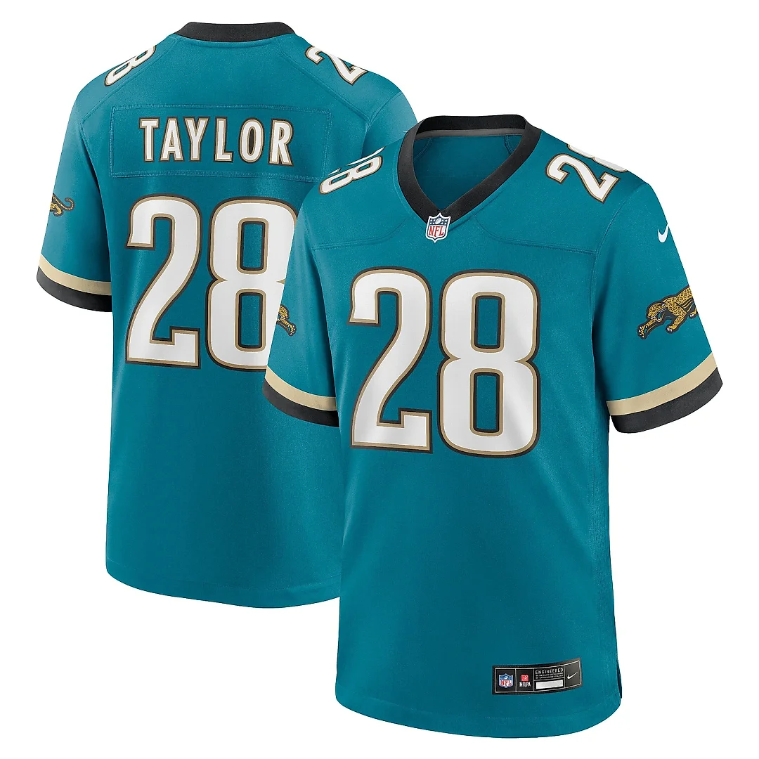 Zennovawear Men's Jacksonville Jaguars Fred Taylor Teal Prowler Throwback Retired Player Game Jersey