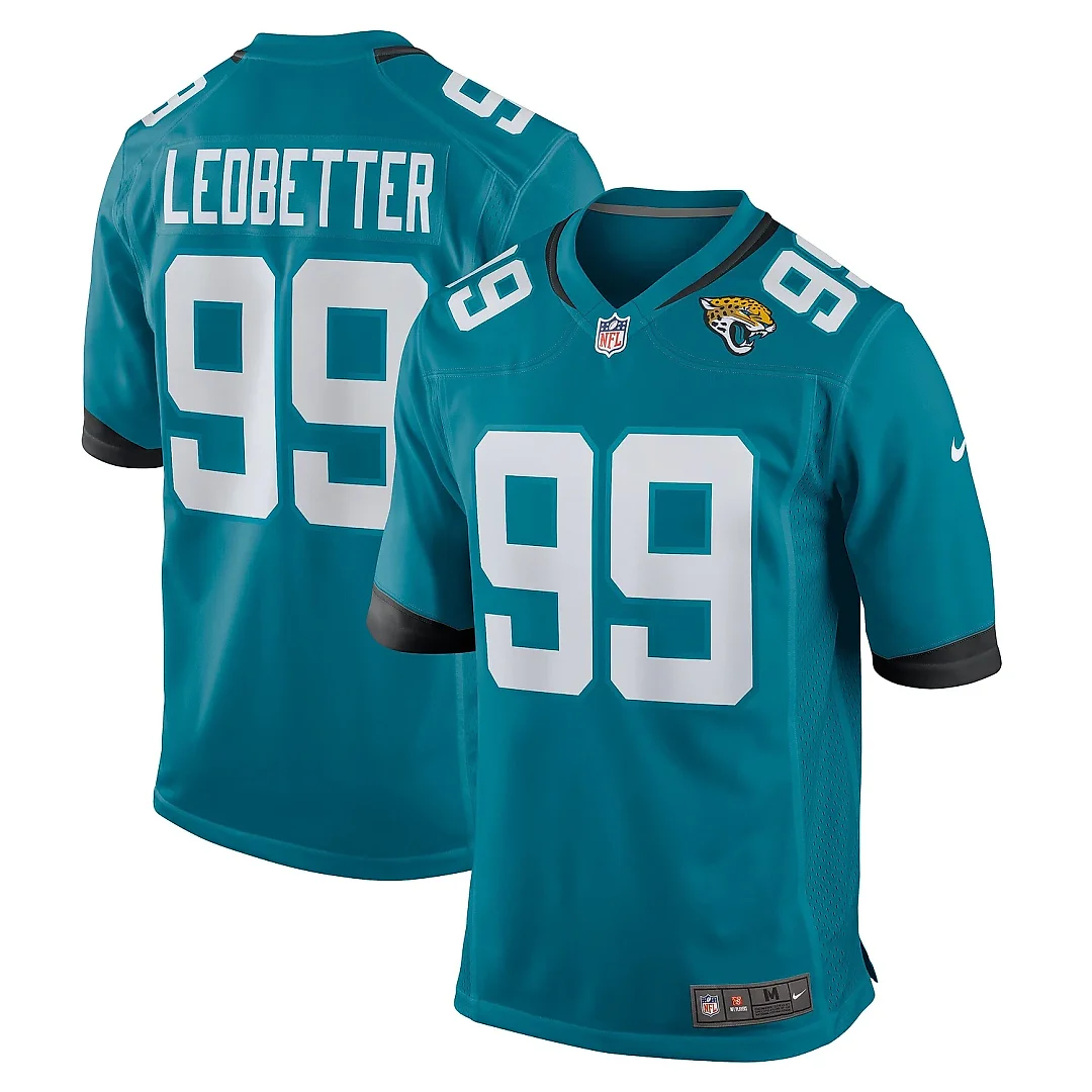 Zennovawear Men's Jacksonville Jaguars Jeremiah Ledbetter Teal Home Game Player Jersey