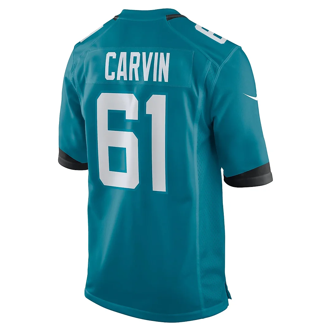Zennovawear Men's Jacksonville Jaguars Jerome Carvin Teal Team Game Jersey
