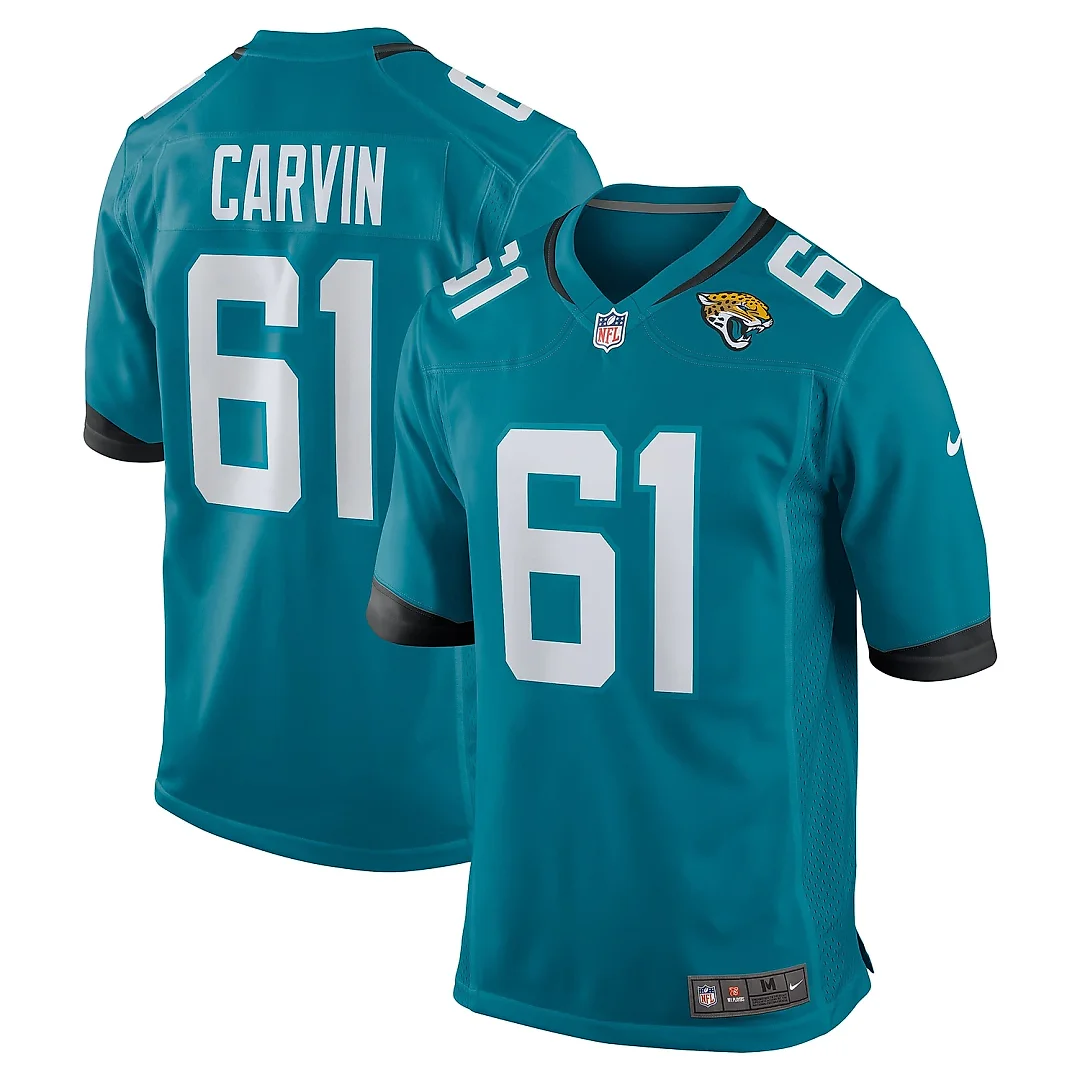 Zennovawear Men's Jacksonville Jaguars Jerome Carvin Teal Team Game Jersey