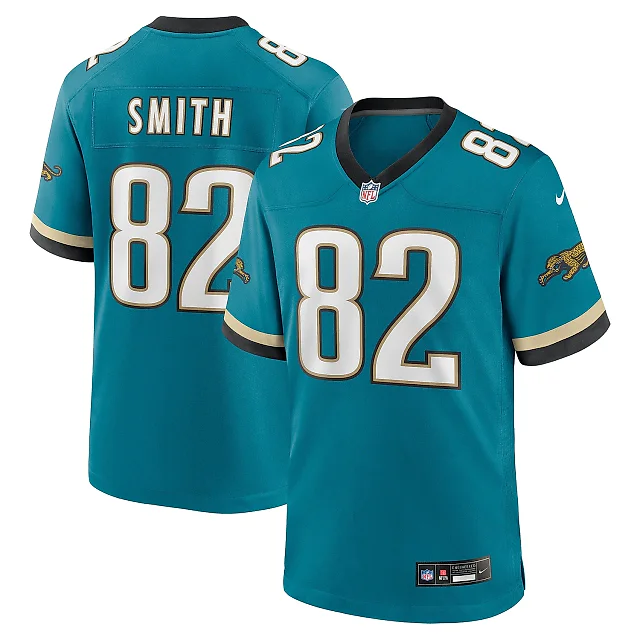 Zennovawear Men's Jacksonville Jaguars Jimmy Smith Teal Prowler Throwback Retired Player Game Jersey
