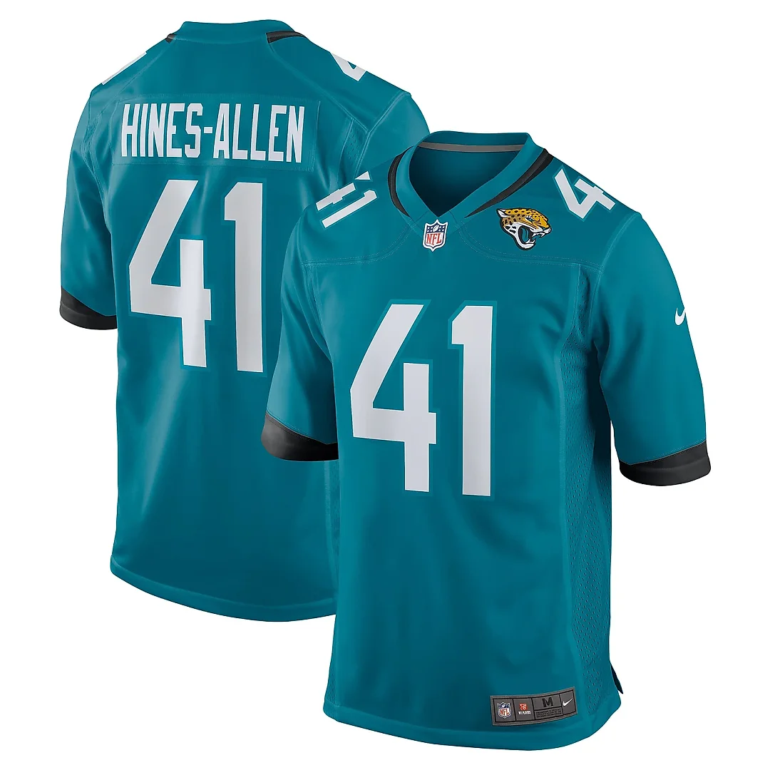 Zennovawear Men's Jacksonville Jaguars Josh Hines-Allen Teal Player Game Jersey