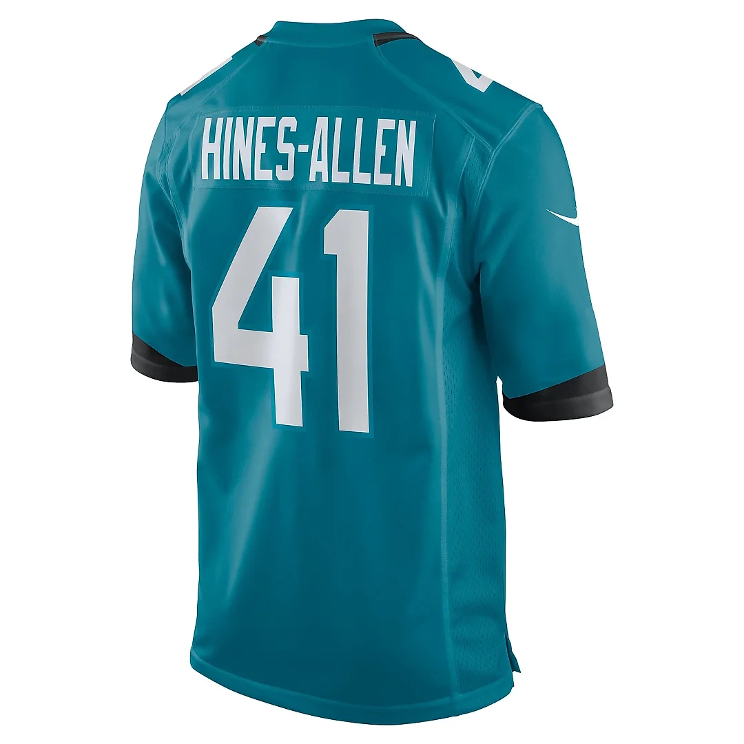 Zennovawear Men's Jacksonville Jaguars Josh Hines-Allen Teal Player Game Jersey