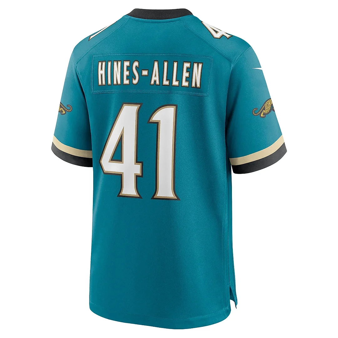 Zennovawear Men's Jacksonville Jaguars Josh Hines-Allen Teal Prowler Throwback Player Game Jersey