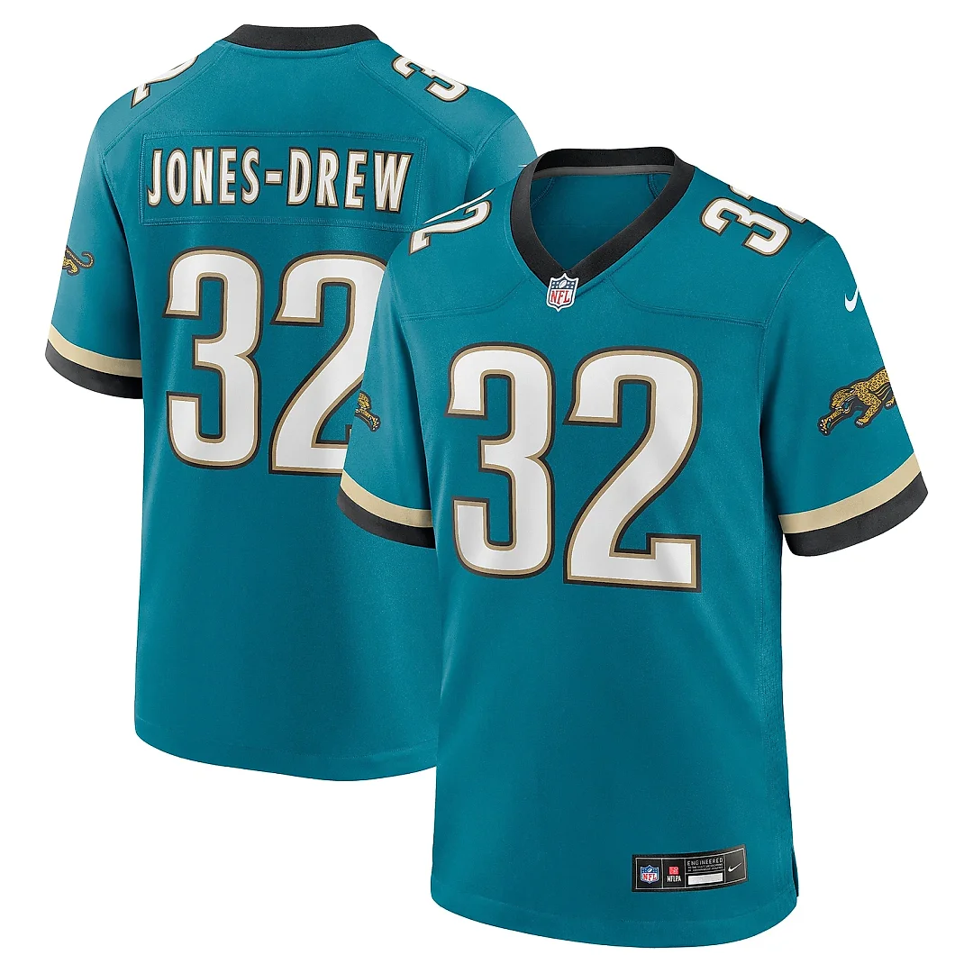 Zennovawear Men's Jacksonville Jaguars Maurice Jones-Drew Teal Prowler Throwback Retired Player Game Jersey