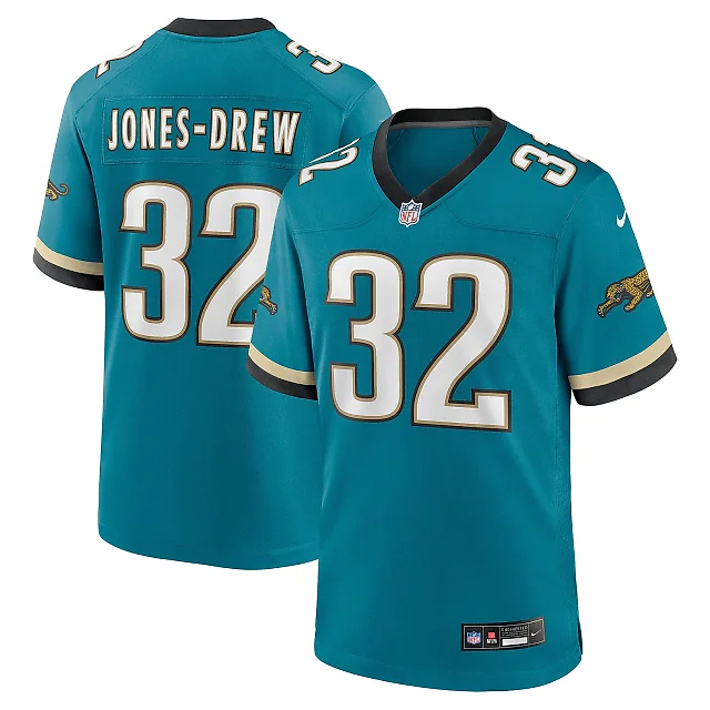 Zennovawear Men's Jacksonville Jaguars Maurice Jones-Drew Teal Prowler Throwback Retired Player Game Jersey