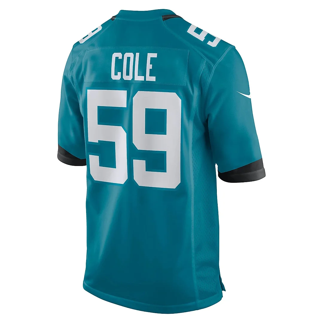 Zennovawear Men's Jacksonville Jaguars Myles Cole Teal Team Game Jersey
