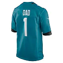 Zennovawear Men's Jacksonville Jaguars Number 1 Dad Teal Game Jersey