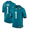 Zennovawear Men's Jacksonville Jaguars Number 1 Dad Teal Game Jersey