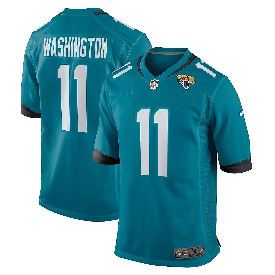 Zennovawear Men's Jacksonville Jaguars Parker Washington Teal Team Game Jersey