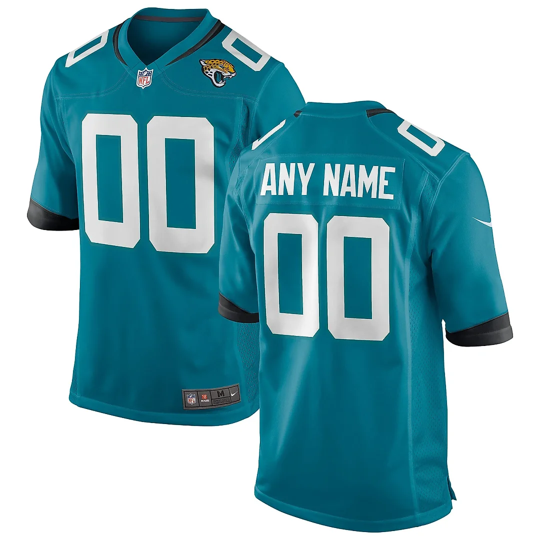 Zennovawear Men's Jacksonville Jaguars Teal Custom Team Game Jersey