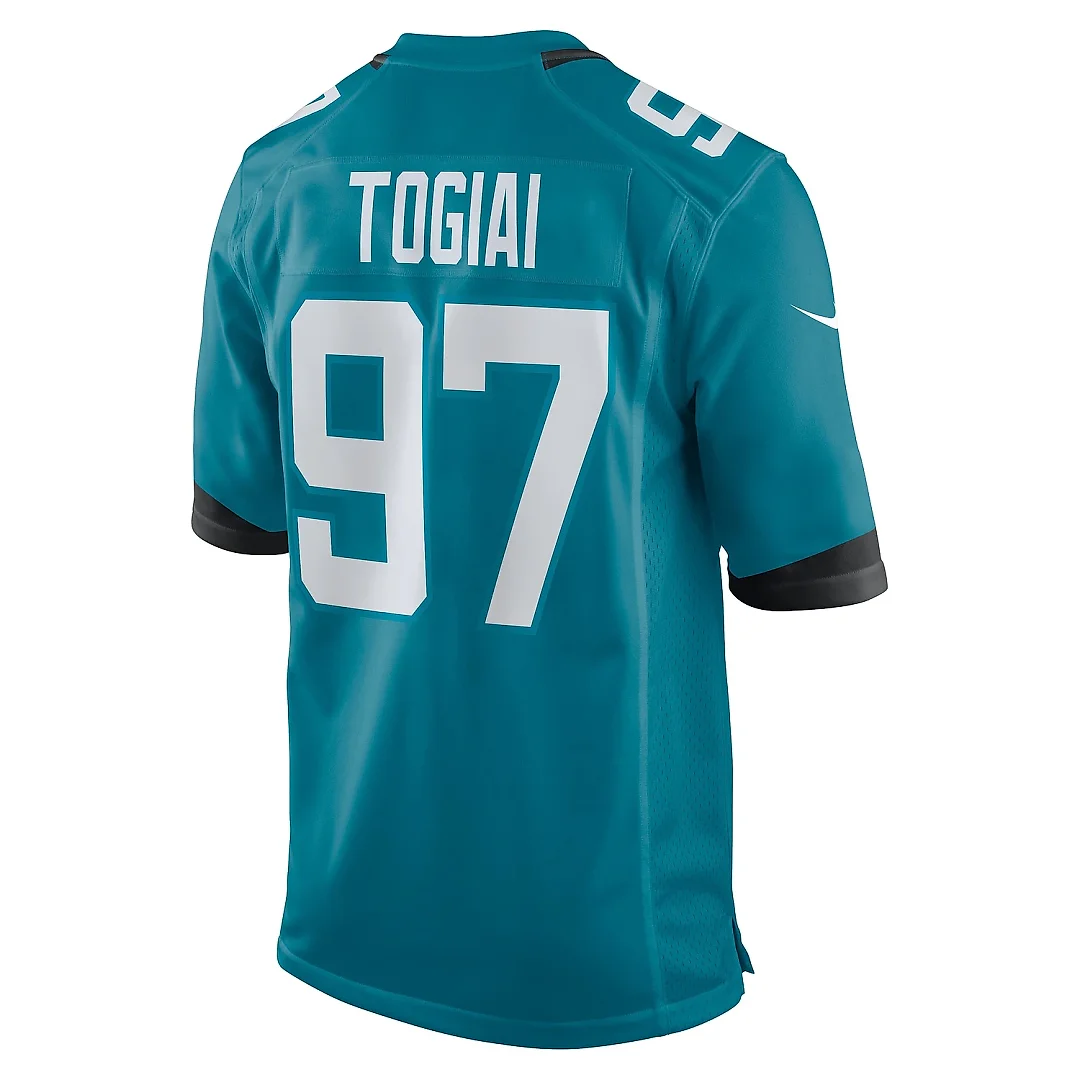 Zennovawear Men's Jacksonville Jaguars Tommy Togiai Teal Team Game Jersey