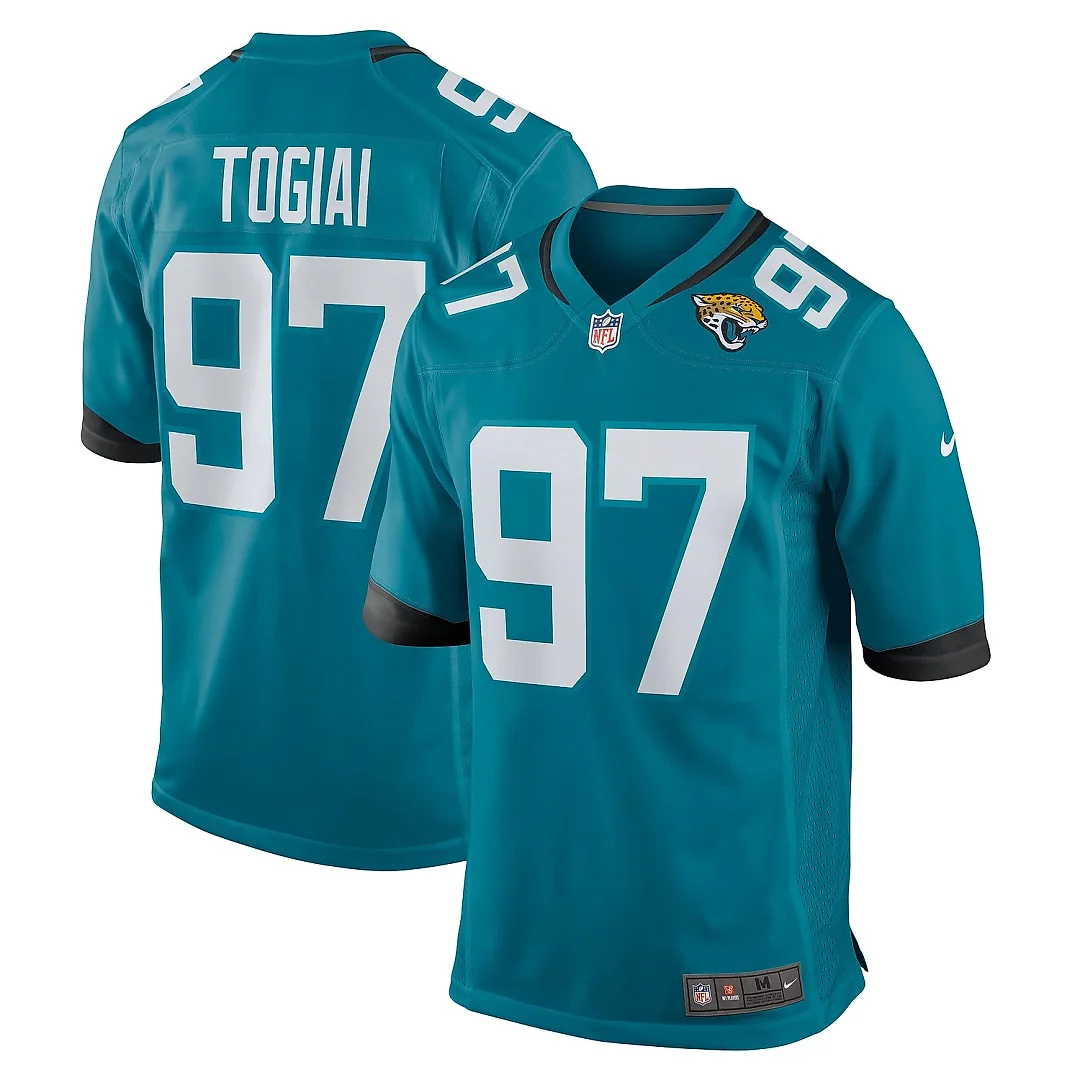 Zennovawear Men's Jacksonville Jaguars Tommy Togiai Teal Team Game Jersey