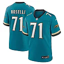 Zennovawear Men's Jacksonville Jaguars Tony Boselli Teal Prowler Throwback Retired Player Game Jersey