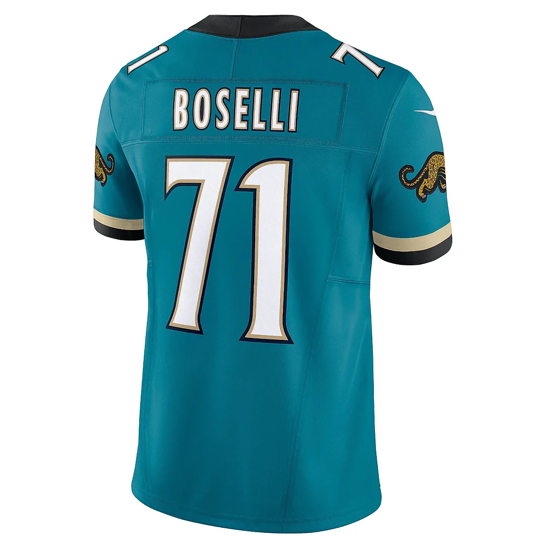 Zennovawear Men's Jacksonville Jaguars Tony Boselli Teal Prowler Throwback Vapor F.U.S.E. Limited Retired Player Jersey
