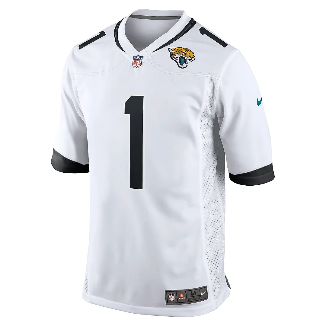 Zennovawear Men's Jacksonville Jaguars Travis Etienne Jr. White Game Player Jersey