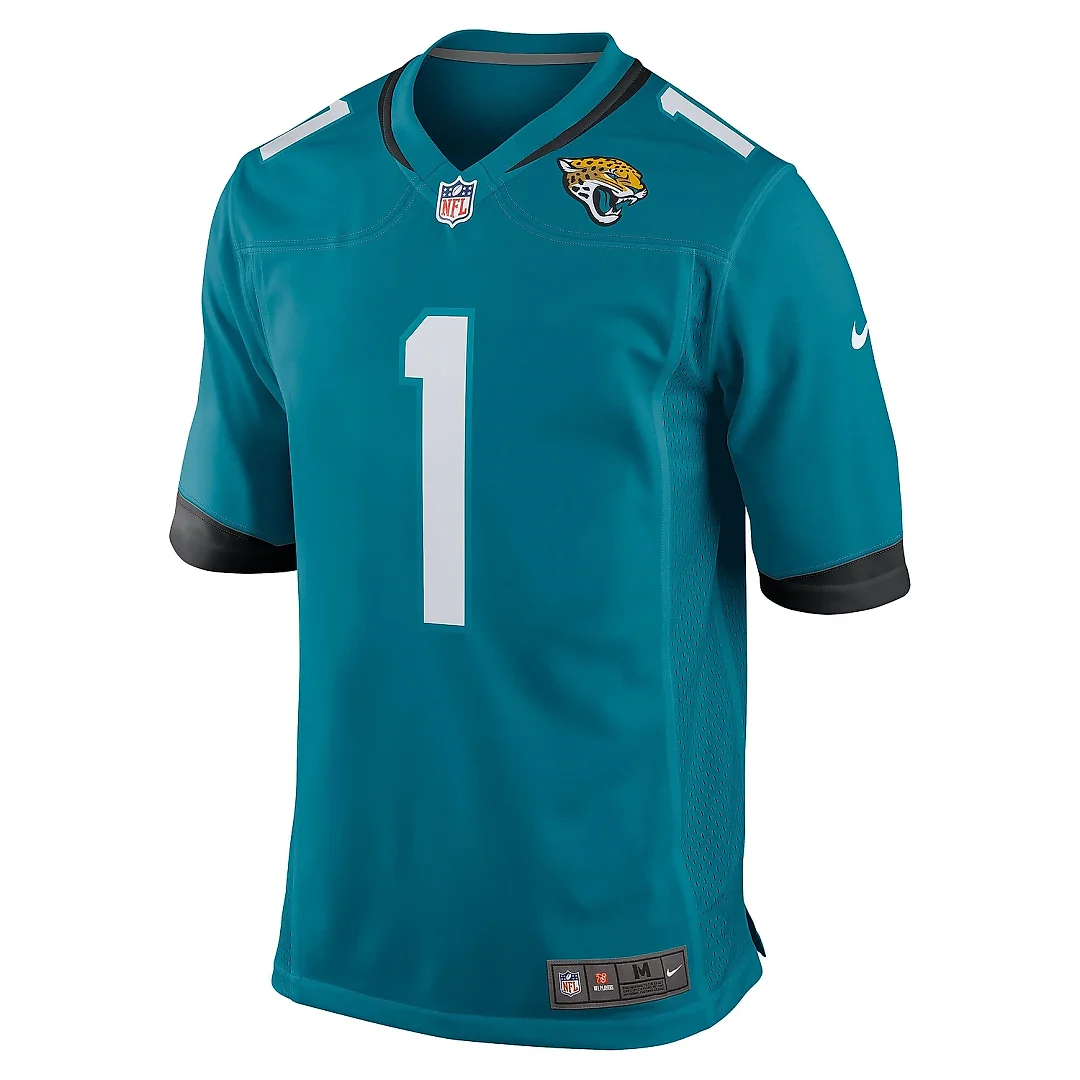 Zennovawear Men's Jacksonville Jaguars Travis Etienne Teal Game Jersey
