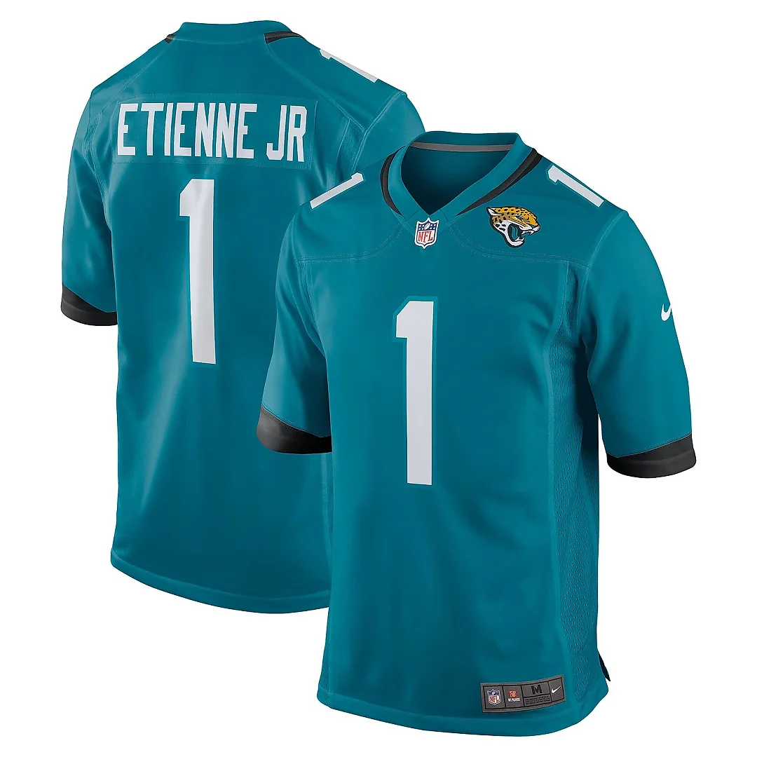 Zennovawear Men's Jacksonville Jaguars Travis Etienne Teal Game Jersey