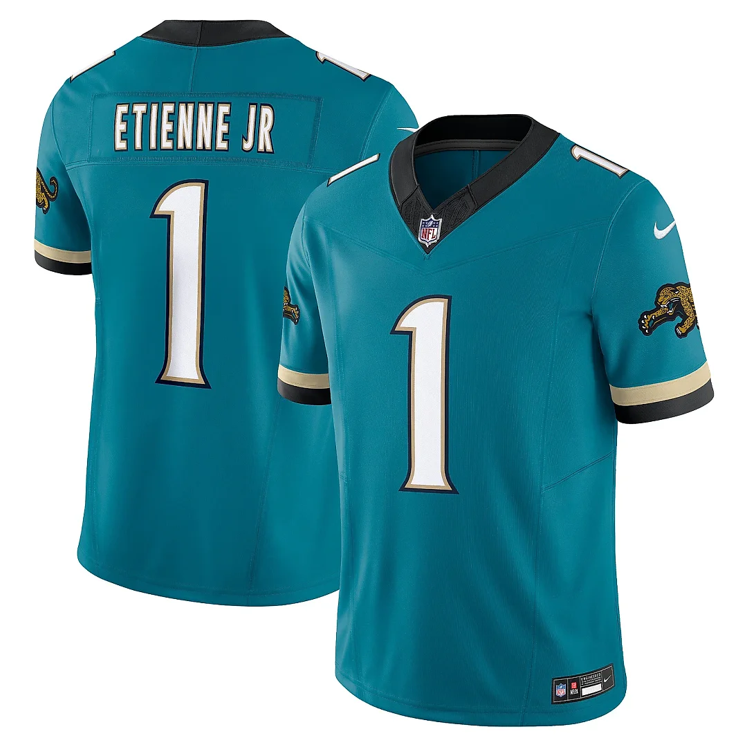 Zennovawear Men's Jacksonville Jaguars Travis Etienne Teal Prowler Throwback Vapor F.U.S.E. Limited Jersey