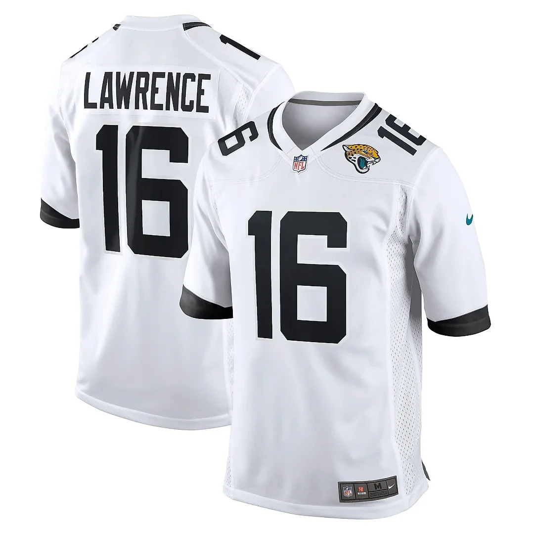 Zennovawear Men's Jacksonville Jaguars Trevor Lawrence White Game Jersey