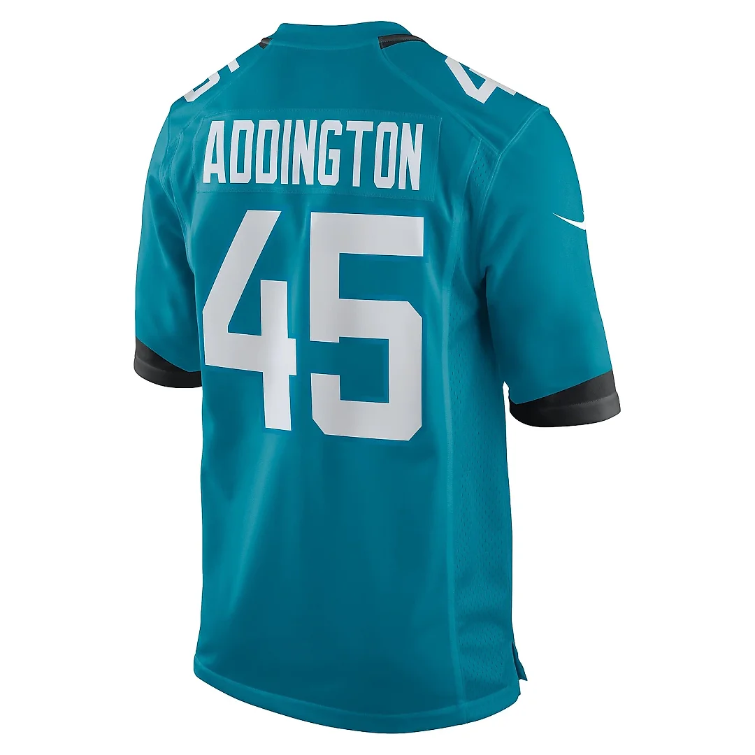 Zennovawear Men's Jacksonville Jaguars Tucker Addington Teal Team Game Jersey