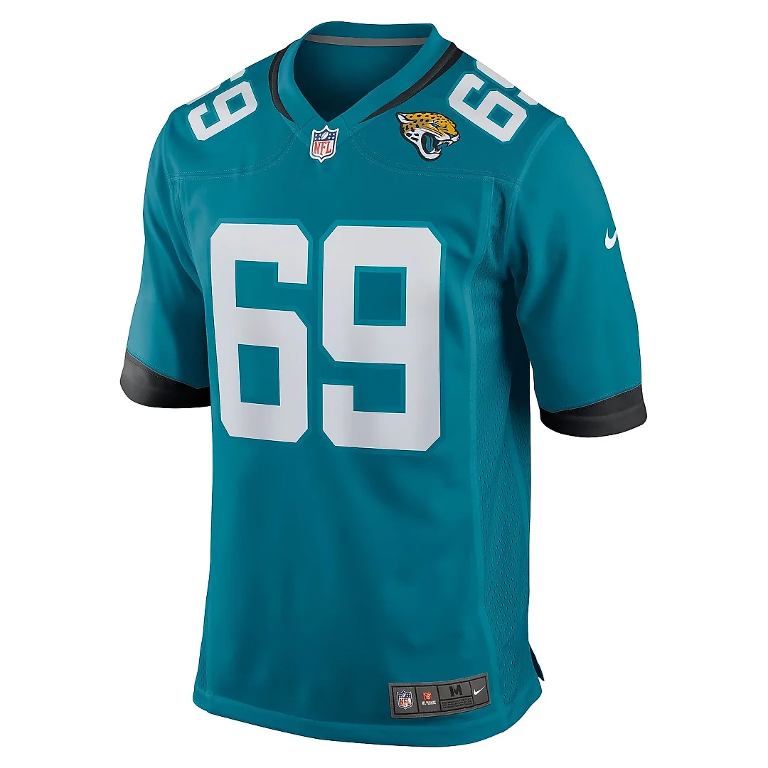 Zennovawear Men's Jacksonville Jaguars Tyler Shatley Teal Game Jersey