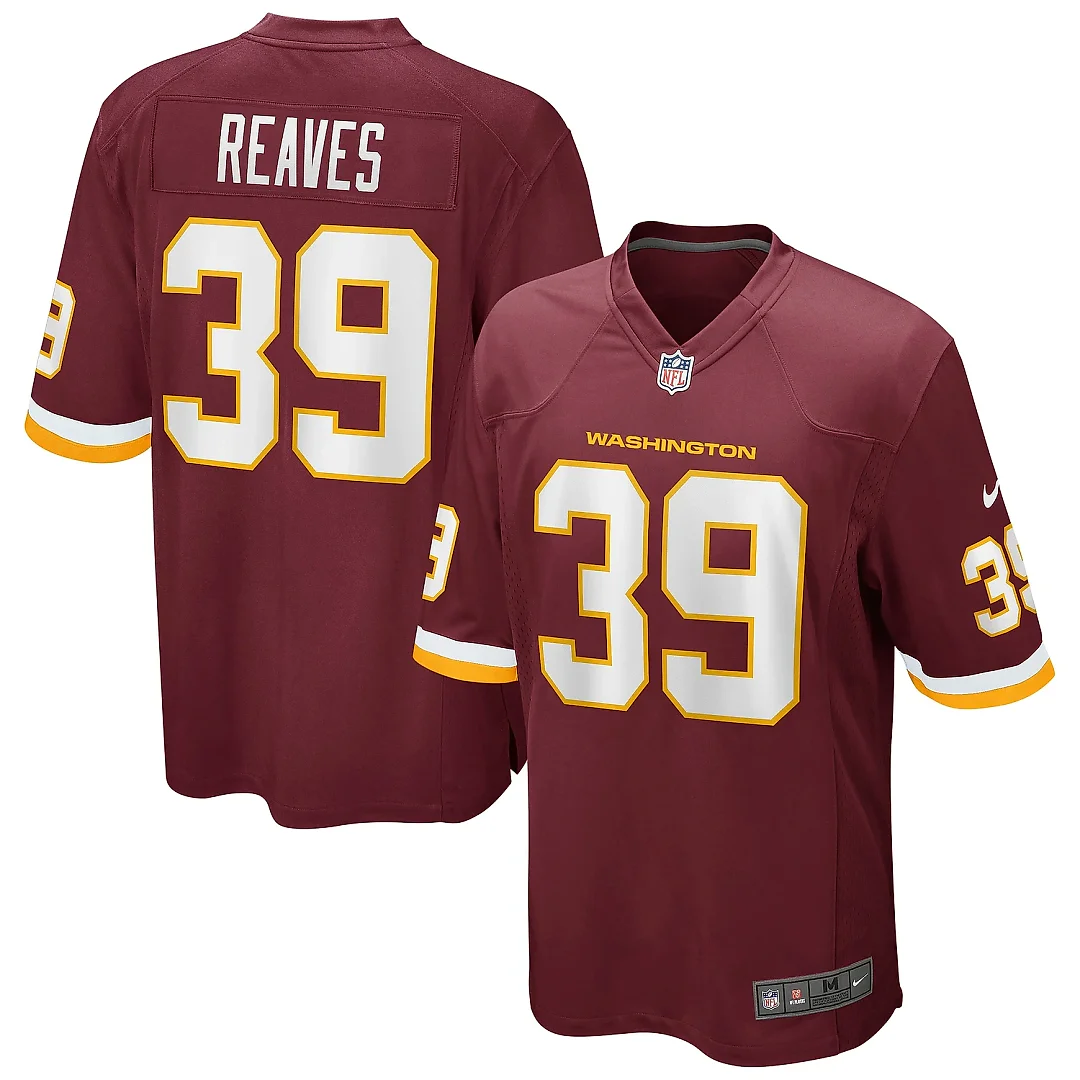 Zennovawear Men's Jeremy Reaves Washington Football Team Burgundy Game Player Jersey