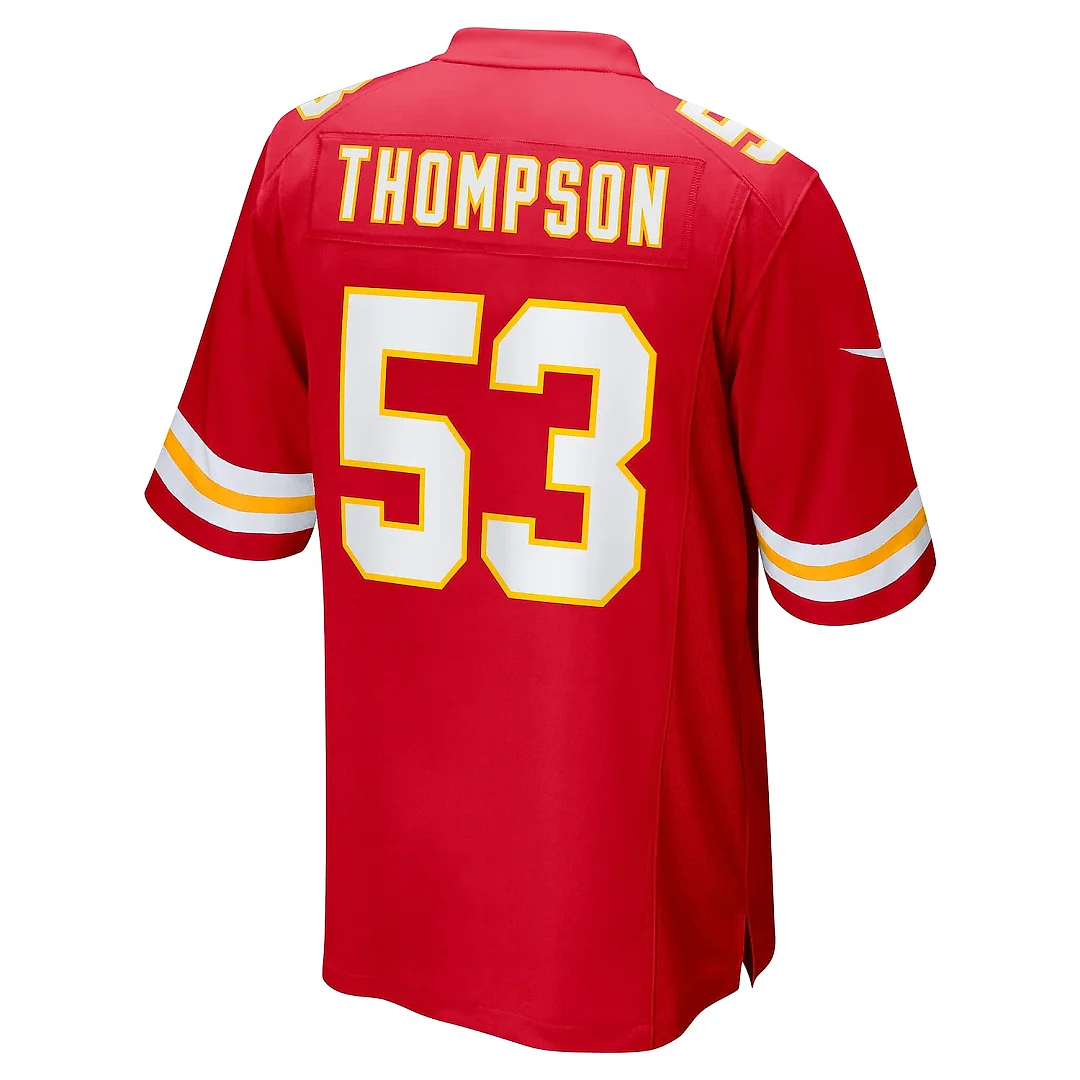 Zennovawear Men's Kansas City Chiefs BJ Thompson Red Game Jersey