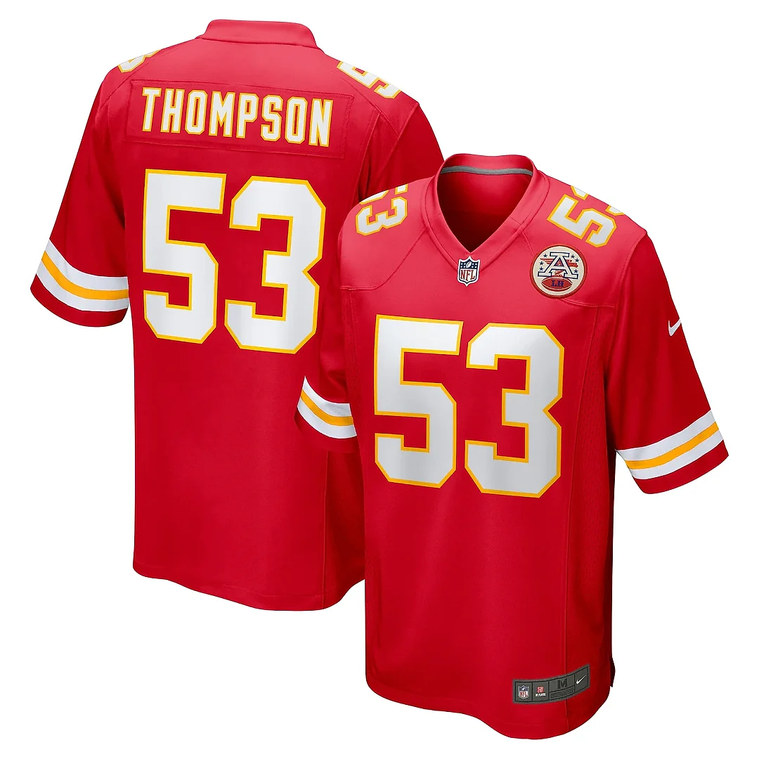 Zennovawear Men's Kansas City Chiefs BJ Thompson Red Game Jersey