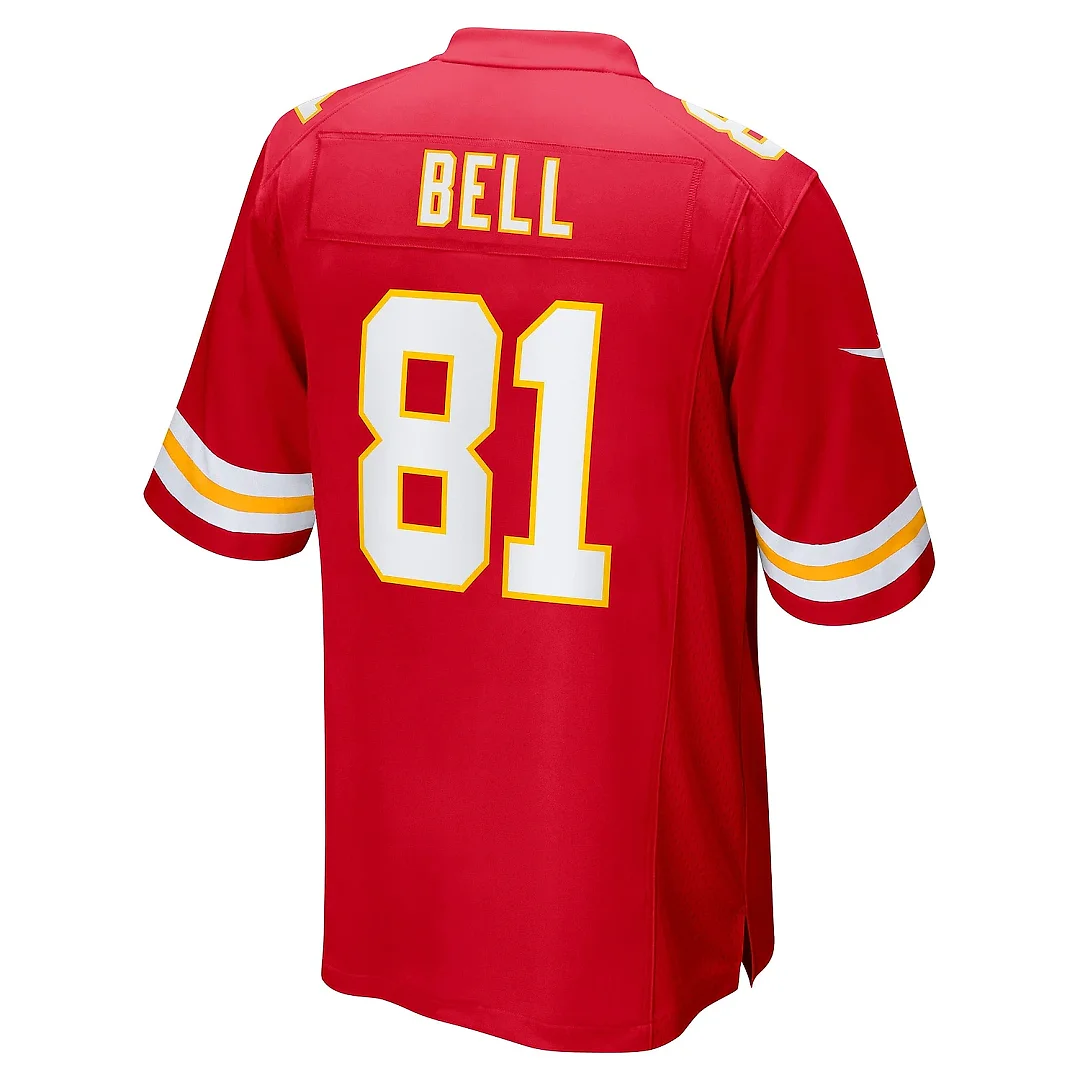 Zennovawear Men's Kansas City Chiefs Blake Bell Red Game Player Jersey
