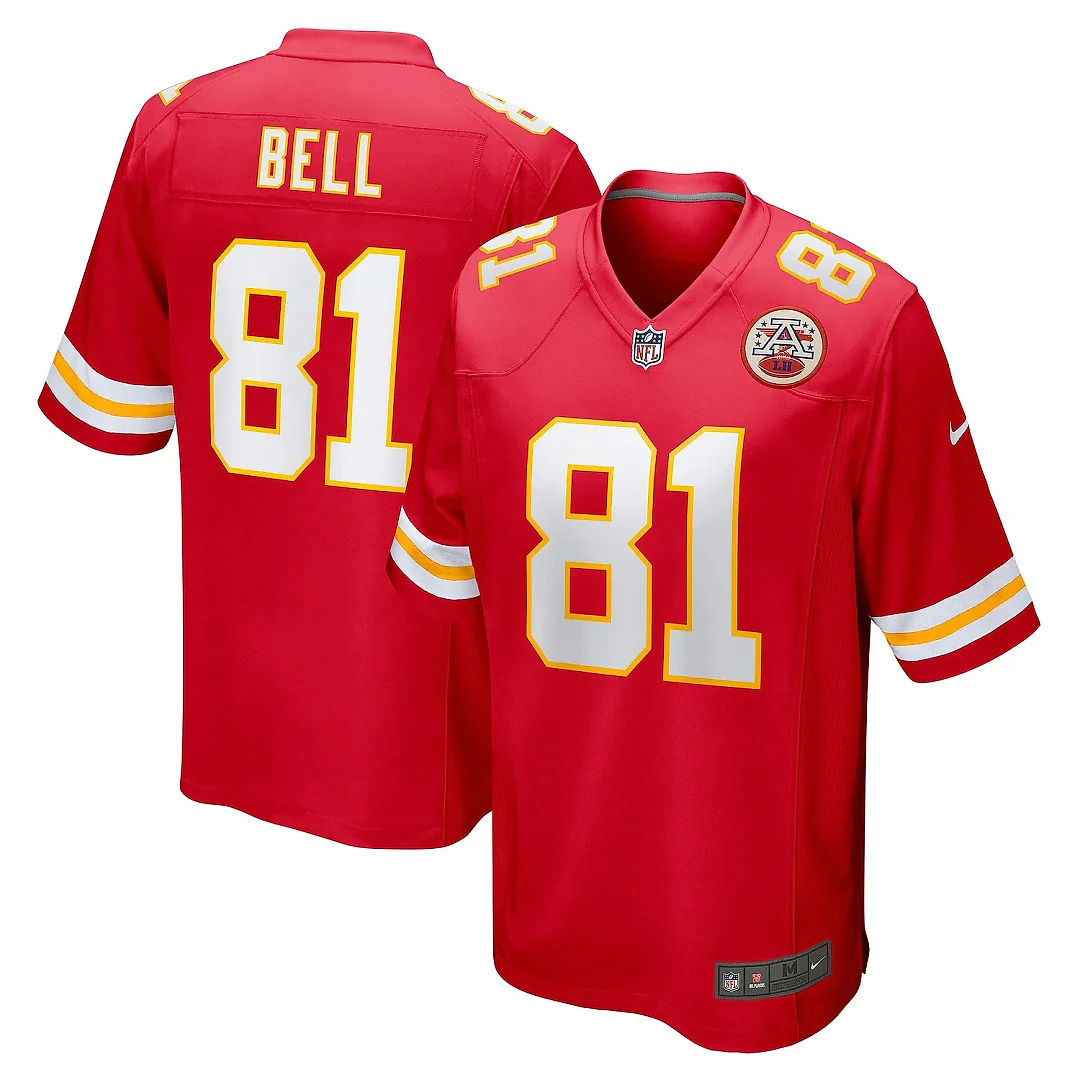 Zennovawear Men's Kansas City Chiefs Blake Bell Red Game Player Jersey