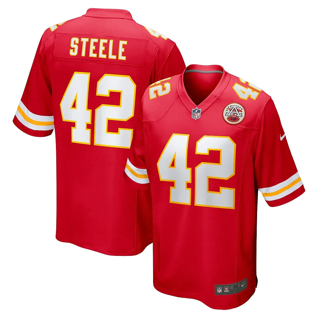 Zennovawear Men's Kansas City Chiefs Carson Steele Red Game Jersey
