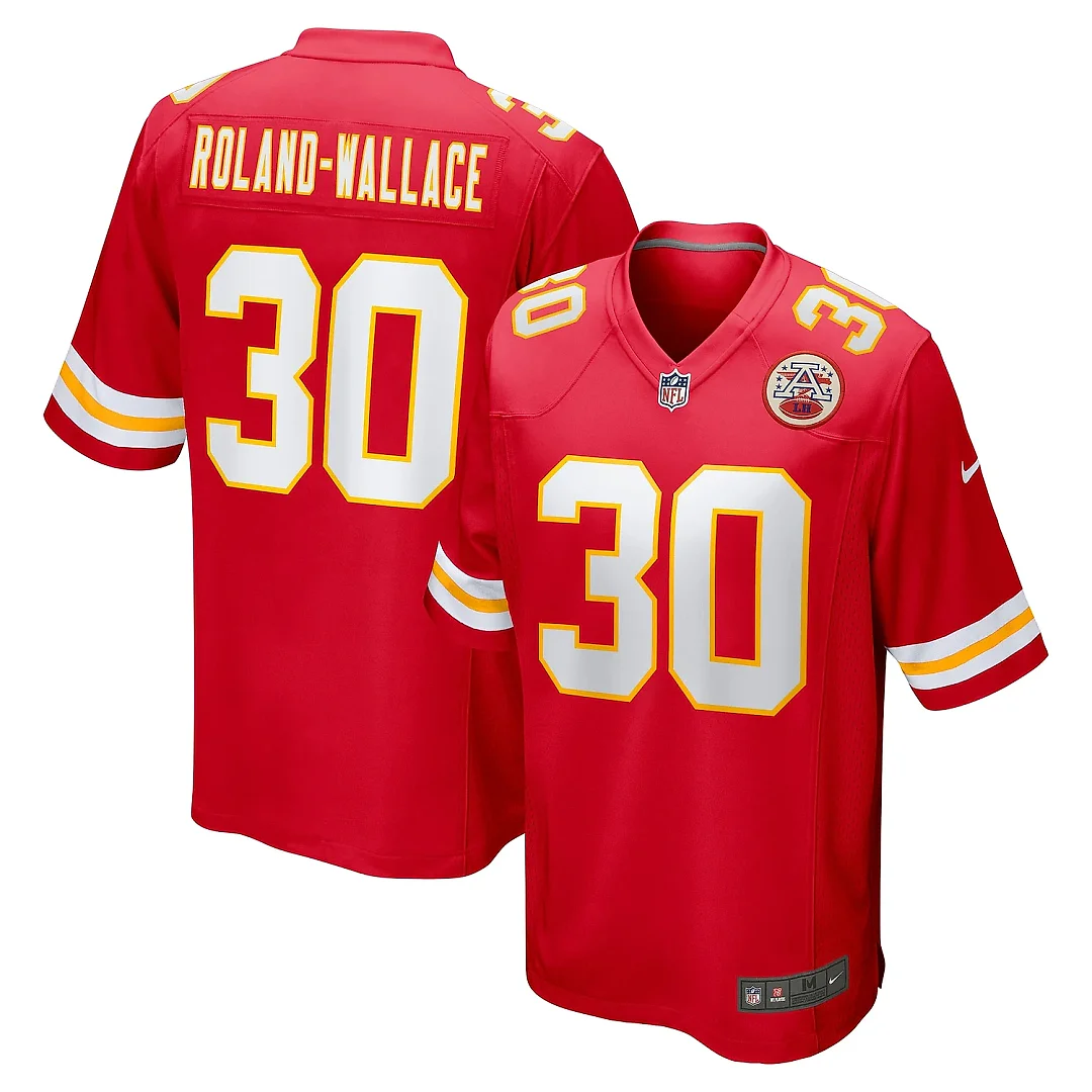 Zennovawear Men's Kansas City Chiefs Chris Roland-Wallace Red Game Jersey