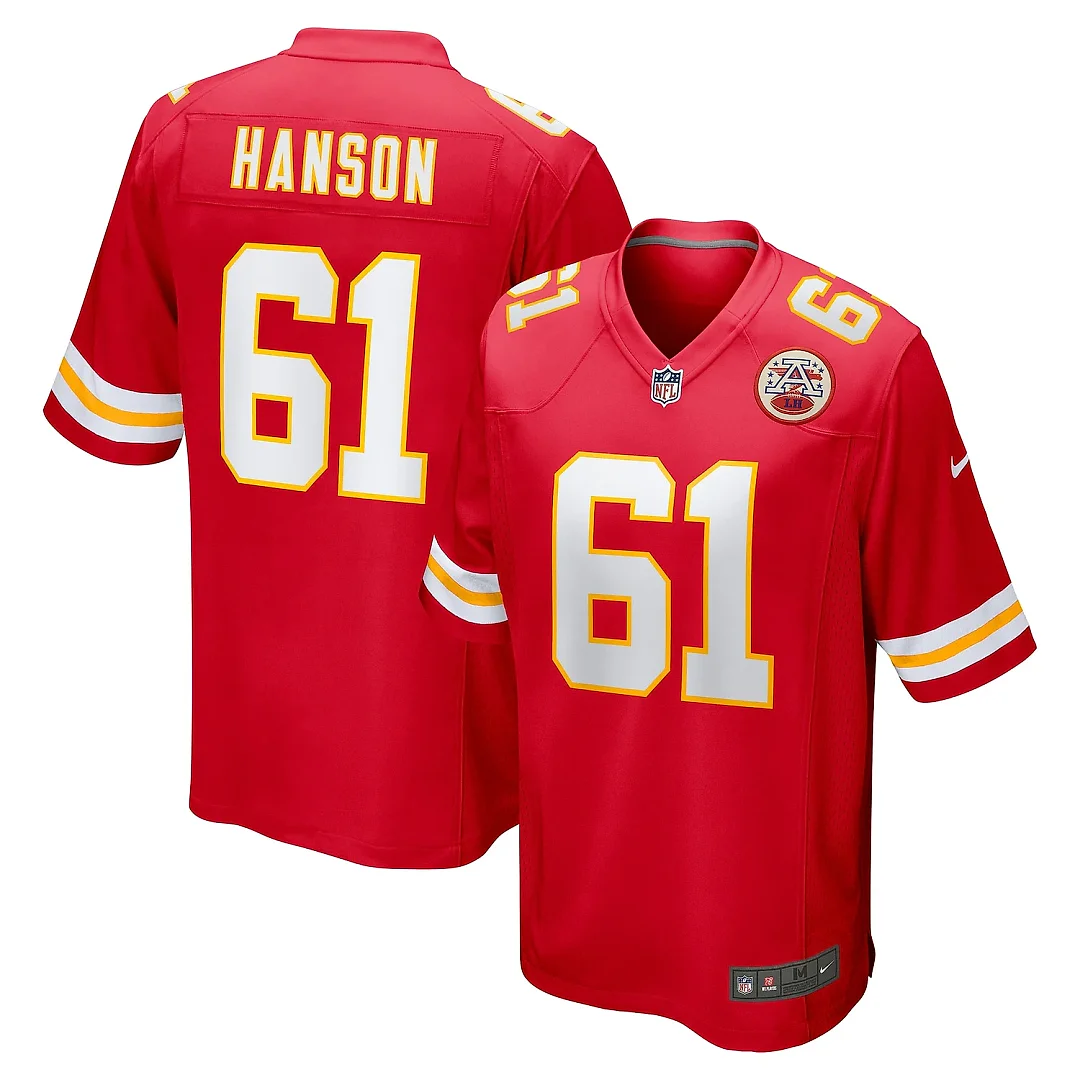 Zennovawear Men's Kansas City Chiefs C.J. Hanson Red Game Jersey