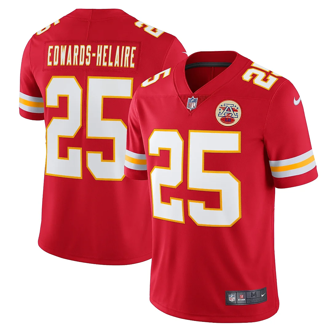 Zennovawear Men's Kansas City Chiefs Clyde Edwards-Helaire Red Vapor Limited Jersey