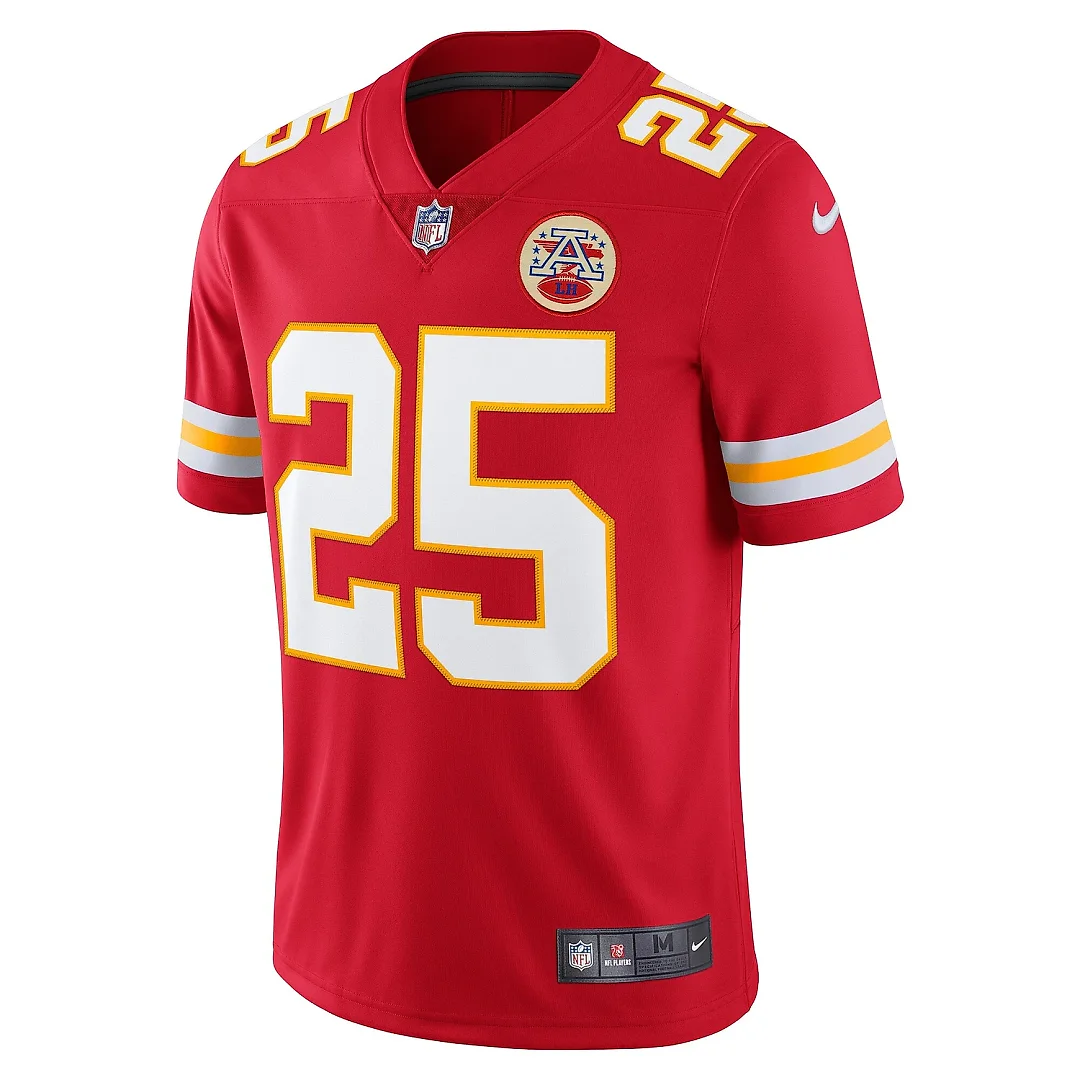 Zennovawear Men's Kansas City Chiefs Clyde Edwards-Helaire Red Vapor Limited Jersey