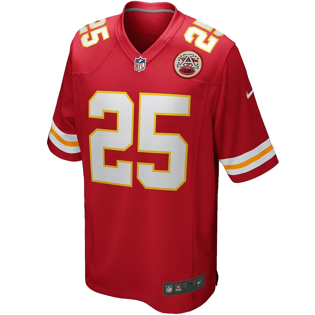 Zennovawear Men's Kansas City Chiefs Clyde Edwards-Helaire Red Player Game Jersey