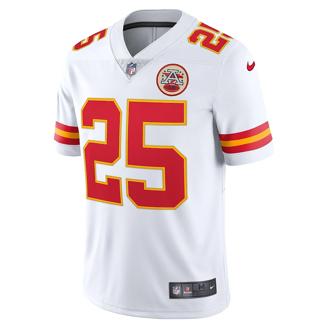 Zennovawear Men's Kansas City Chiefs Clyde Edwards-Helaire White Vapor Limited Jersey