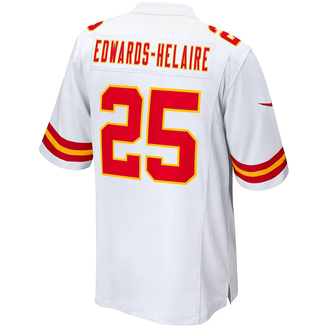 Zennovawear Men's Kansas City Chiefs Clyde Edwards-Helaire White Game Jersey