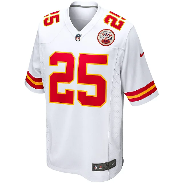Zennovawear Men's Kansas City Chiefs Clyde Edwards-Helaire White Game Jersey