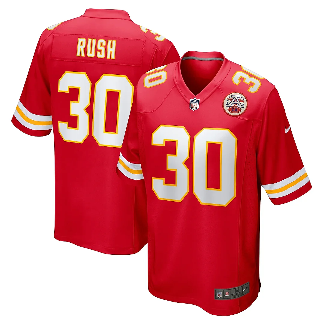 Zennovawear Men's Kansas City Chiefs Darius Rush Red Team Game Jersey