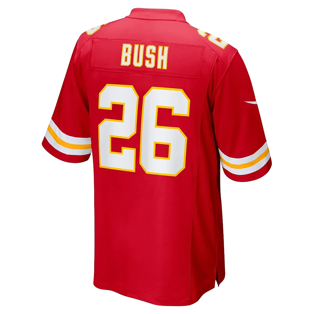 Zennovawear Men's Kansas City Chiefs Deon Bush Red Game Player Jersey