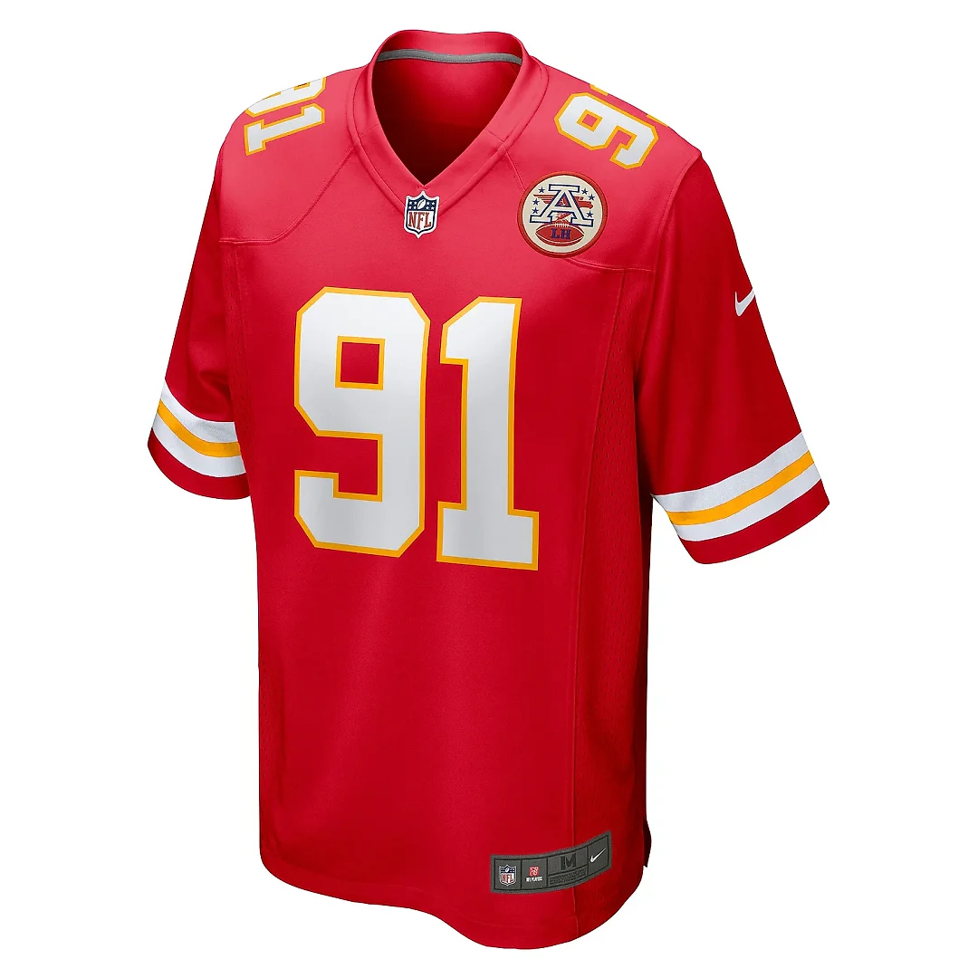 Zennovawear Men's Kansas City Chiefs Derrick Nnadi Red Game Jersey