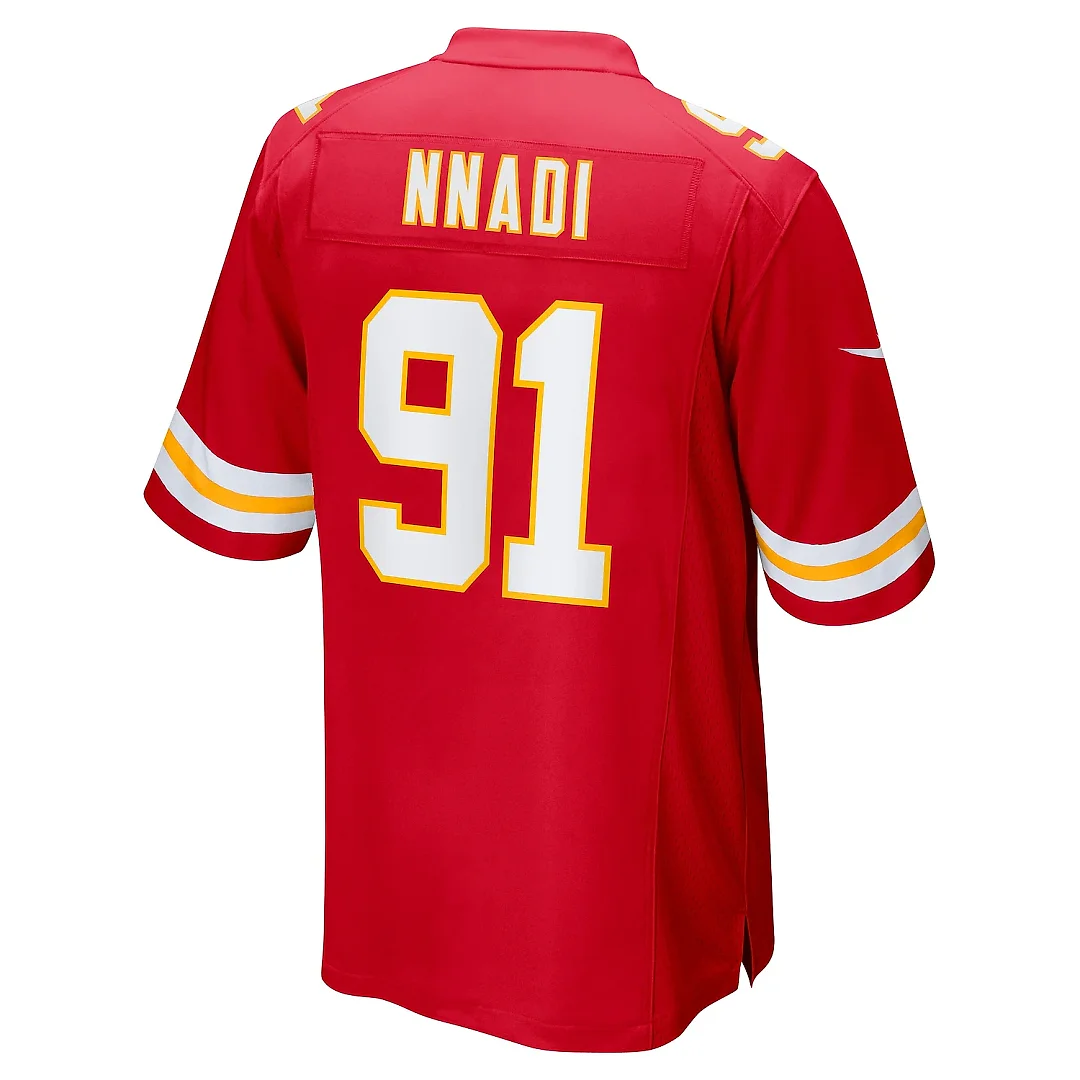 Zennovawear Men's Kansas City Chiefs Derrick Nnadi Red Game Jersey