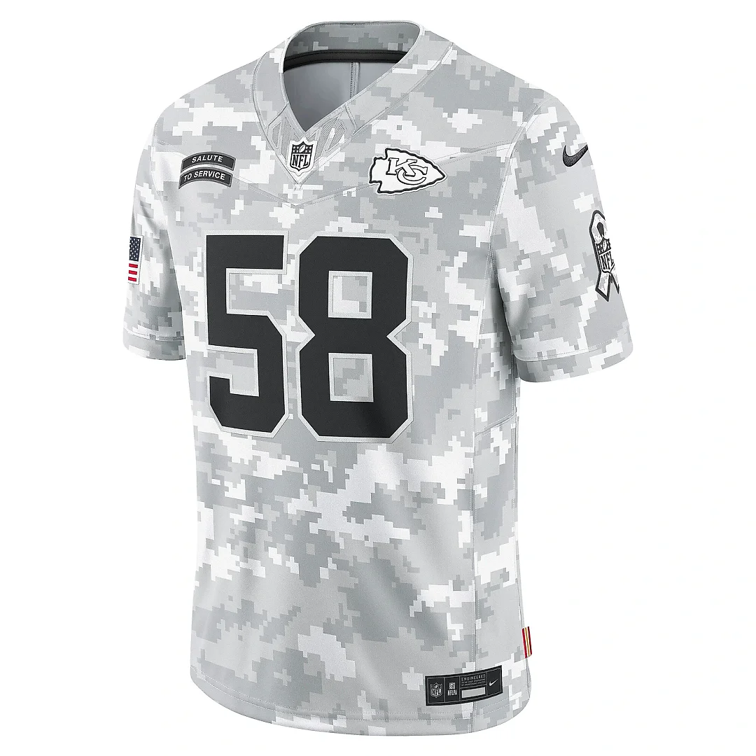 Zennovawear Men's Kansas City Chiefs Derrick Thomas Arctic Camo 2024 Salute to Service Retired Player Limited Jersey