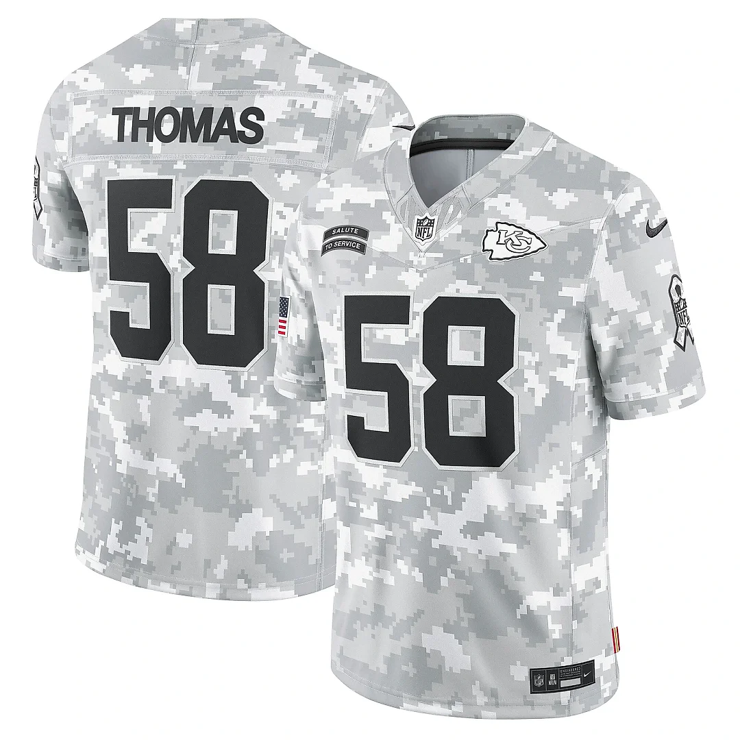 Zennovawear Men's Kansas City Chiefs Derrick Thomas Arctic Camo 2024 Salute to Service Retired Player Limited Jersey