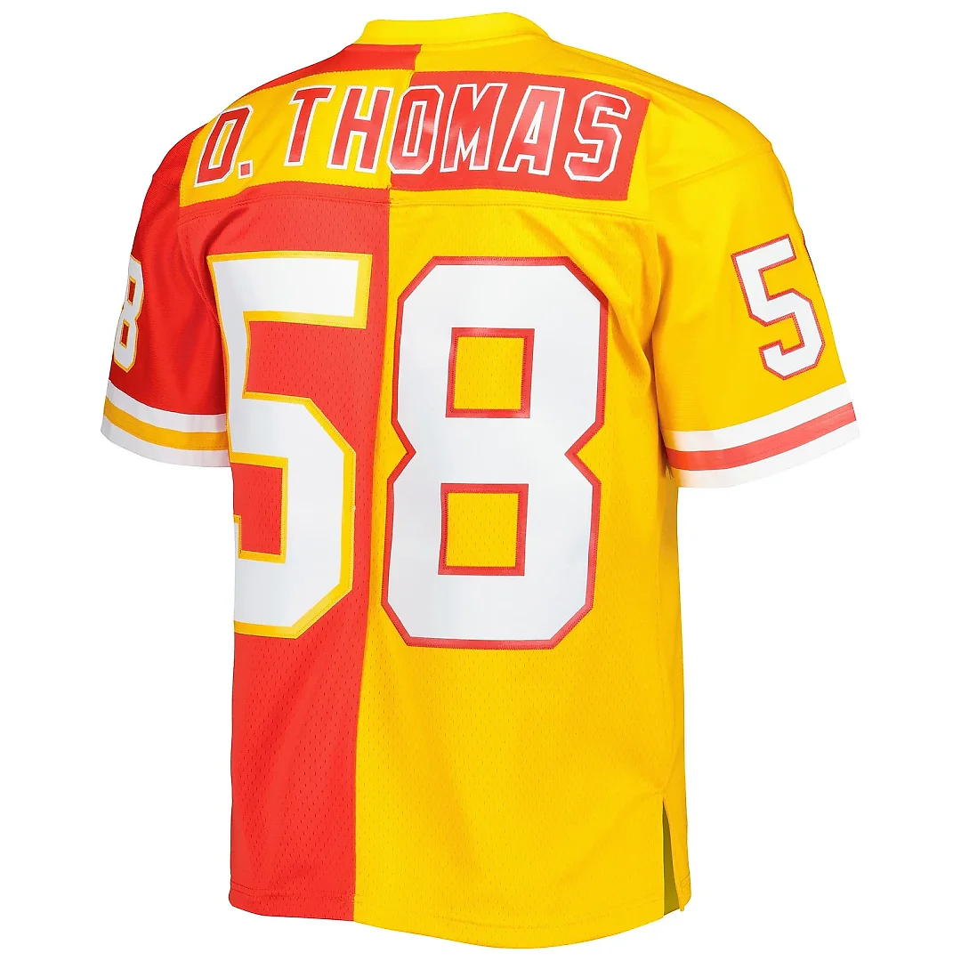 Zennovawear Men's Kansas City Chiefs Derrick Thomas Mitchell & Ness Red/Gold 1994 Split Legacy Jersey