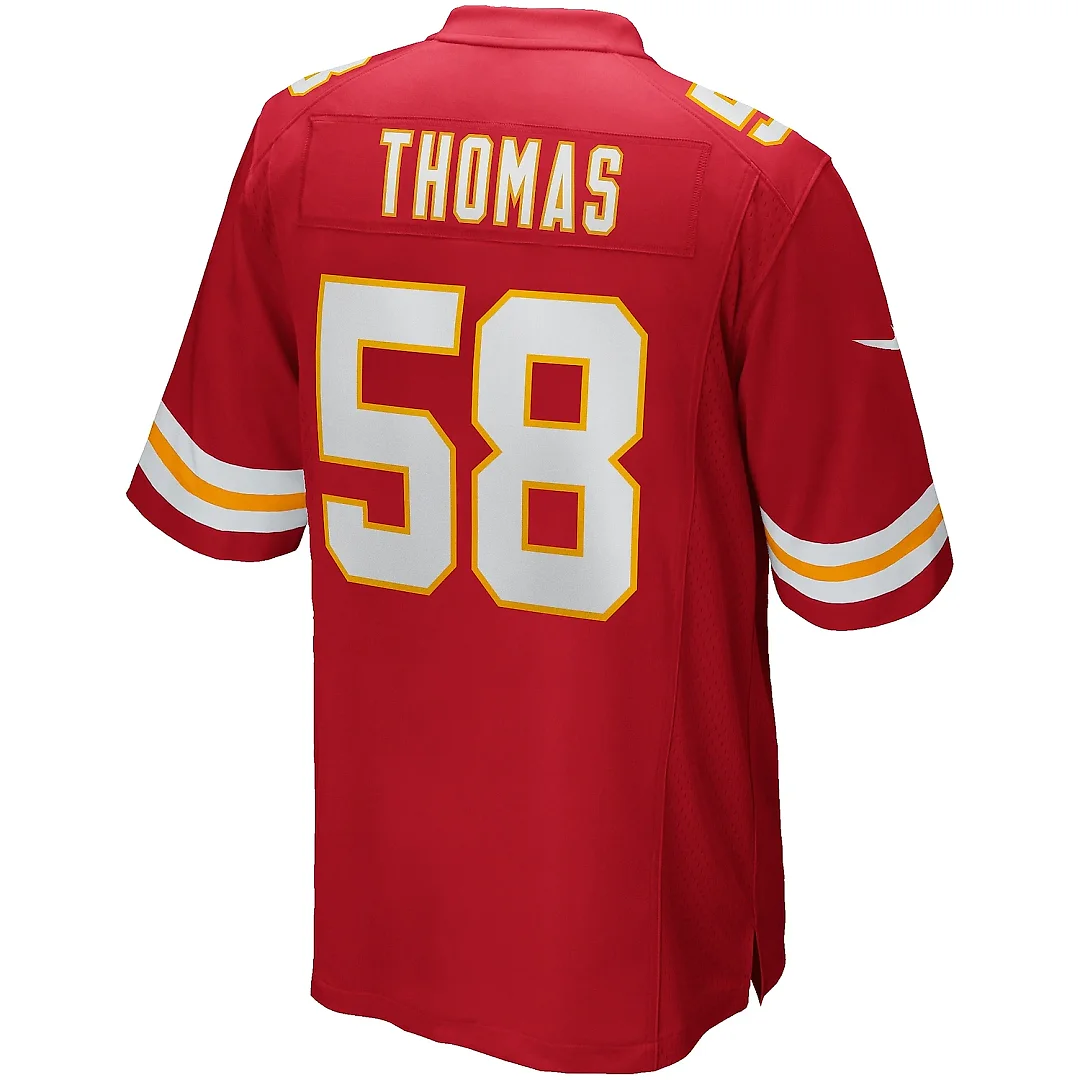 Zennovawear Men's Kansas City Chiefs Derrick Thomas Red Game Retired Player Jersey
