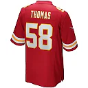 Zennovawear Men's Kansas City Chiefs Derrick Thomas Red Game Retired Player Jersey