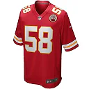 Zennovawear Men's Kansas City Chiefs Derrick Thomas Red Game Retired Player Jersey
